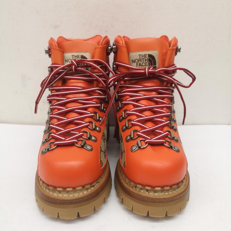 グッチ GUCCI ブーツ 一般 THE NORTH FACE 679927 GGスプリーム トレッキングブーツ ロゴ 36.5 23.0cm ベージュ / ベージュ / beige X 橙 / オレンジ / orange レディース USED 古着 中古 50150859