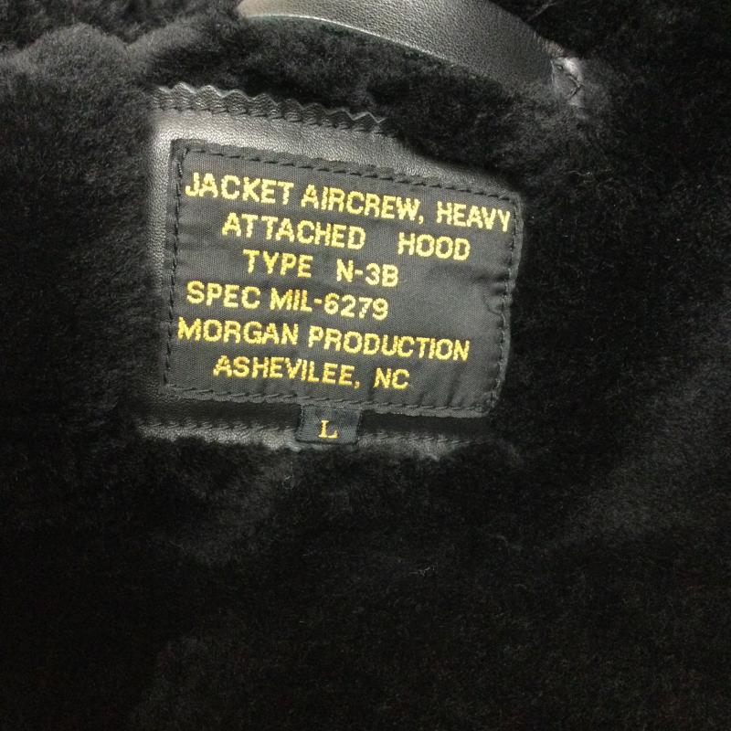 モーガンプロダクション MORGAN PRODUCTIONS ジャケット、上着 フライトジャケット MORGAN PRODUCTIONS　N-3B　フライトジャケット　ムートン　羊革 L 無地 黒 / ブラック / black メンズ USED 古着 中古 50150929