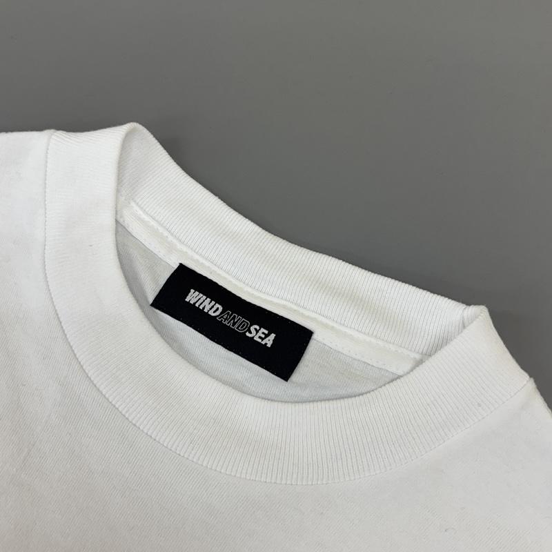 ウィンダンシー WIND AND SEA Tシャツ 半袖 LINE HALFTONE SEA S/S Tee WDS-0-LHT-25-Q3-CS-01 M ロゴ、文字 X プリント 白 / ホワイト / white メンズ USED 古着 中古 50150932