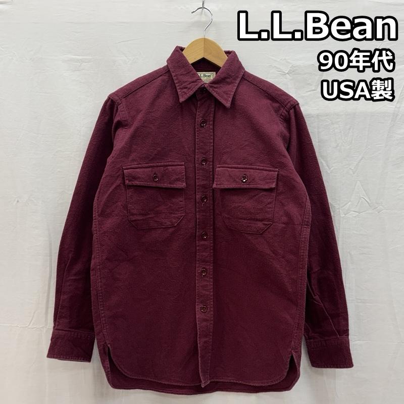 エルエルビーン L.L.Bean シャツ、ブラウス 長袖 90年代 ビンテージ USA製 シャモアクロス 長袖 シャツ 1611 90s VINTAGE - えんじ / ワインレッド / dark red メンズ USED 古着 中古 50150949