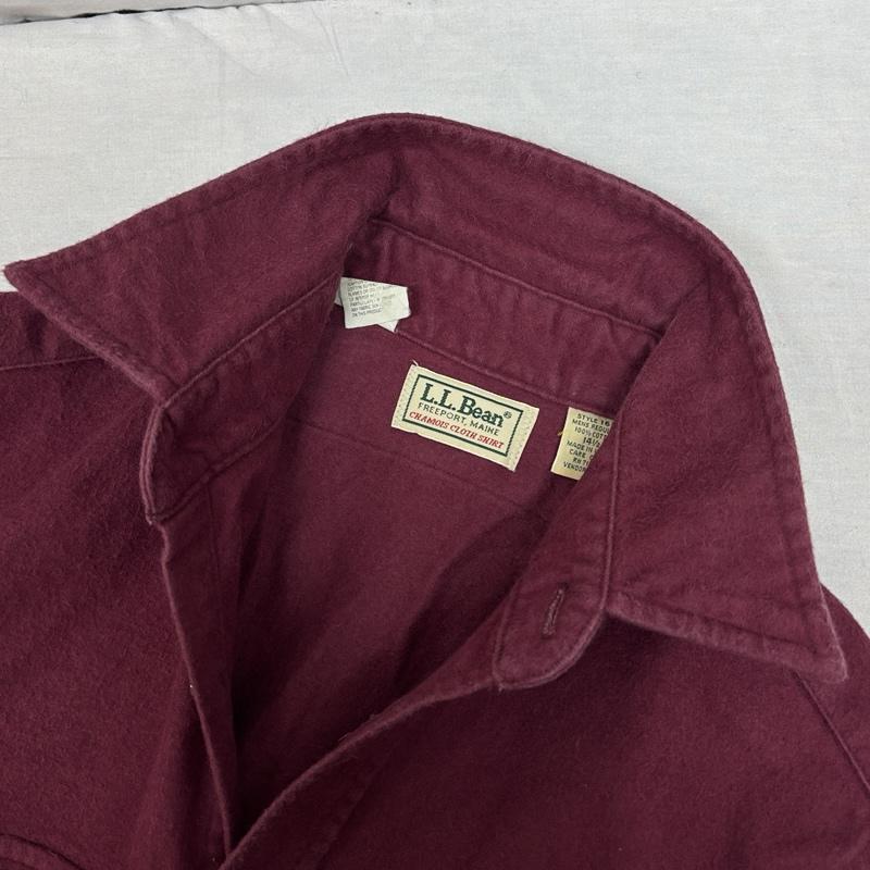 エルエルビーン L.L.Bean シャツ、ブラウス 長袖 90年代 ビンテージ USA製 シャモアクロス 長袖 シャツ 1611 90s VINTAGE - えんじ / ワインレッド / dark red メンズ USED 古着 中古 50150949