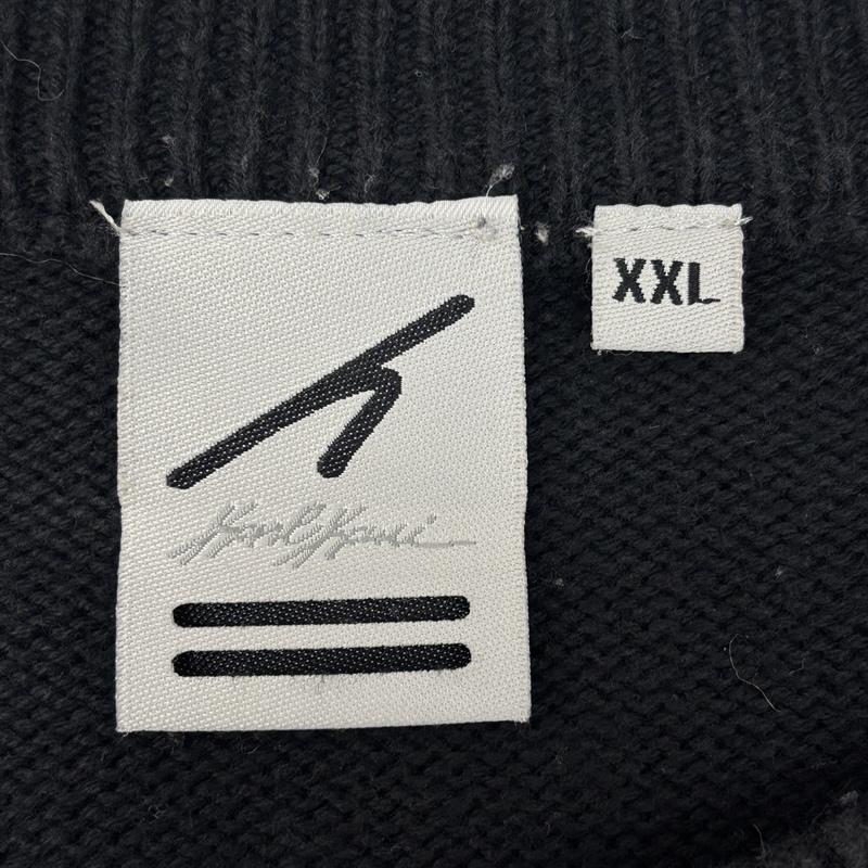 カールカナイ KARL KANI ベスト ベスト ダイヤ柄 コットン ニット ベスト クルーネック ビッグサイズ XXL 灰 / グレー / gray X 黒 / ブラック / black メンズ USED 古着 中古 50150951