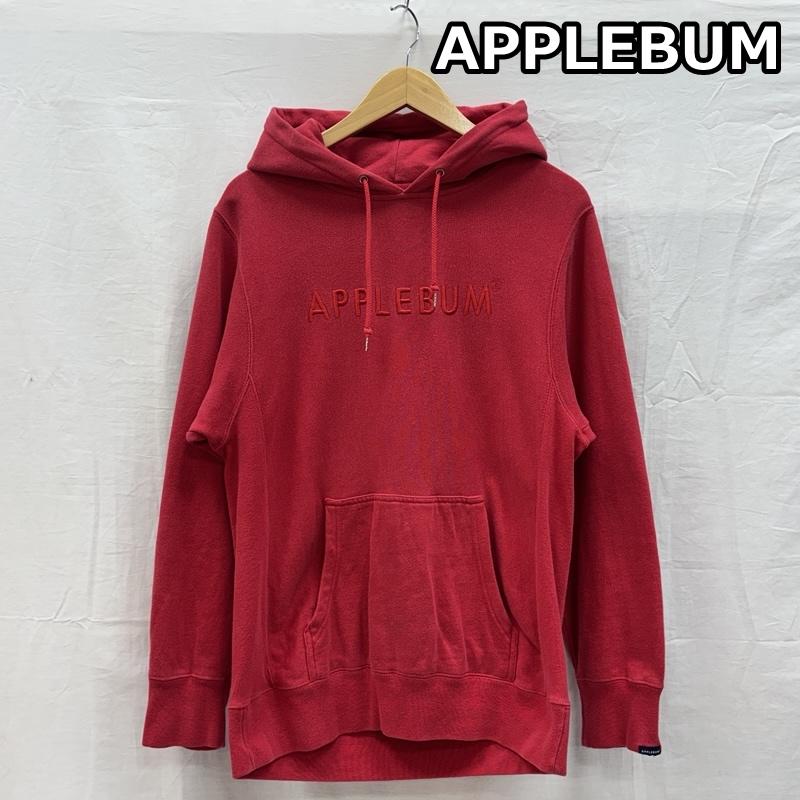 アップルバム APPLEBUM パーカー 長袖 ロゴ 刺繍 サイドリブ プルオーバー フーディ スウェット パーカー M 赤 / レッド / red メンズ USED 古着 中古 50150958