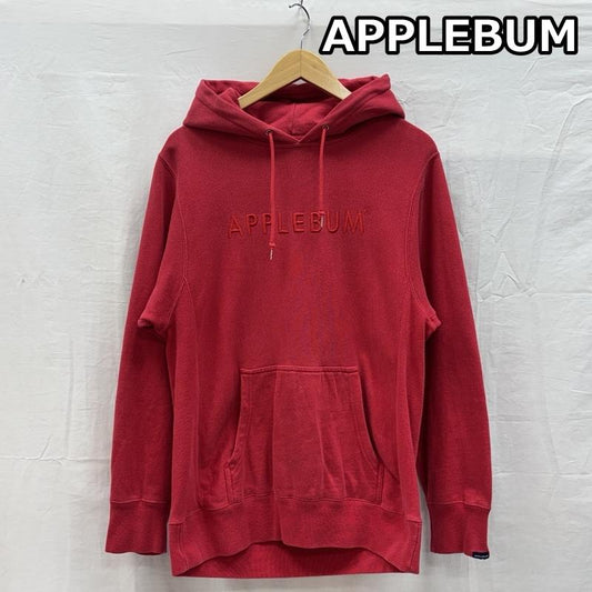 アップルバム APPLEBUM パーカー 長袖 ロゴ 刺繍 サイドリブ プルオーバー フーディ スウェット パーカー M 赤 / レッド / red メンズ USED 古着 中古 50150958
