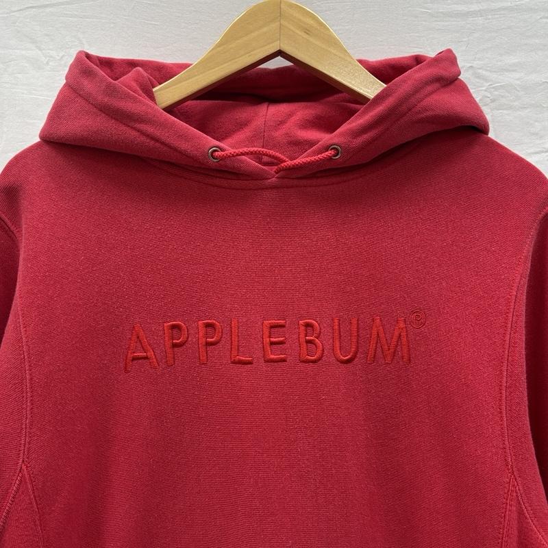 アップルバム APPLEBUM パーカー 長袖 ロゴ 刺繍 サイドリブ プルオーバー フーディ スウェット パーカー M 赤 / レッド / red メンズ USED 古着 中古 50150958