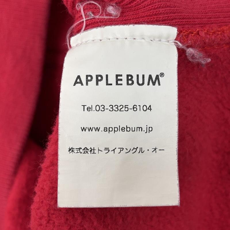 アップルバム APPLEBUM パーカー 長袖 ロゴ 刺繍 サイドリブ プルオーバー フーディ スウェット パーカー M 赤 / レッド / red メンズ USED 古着 中古 50150958