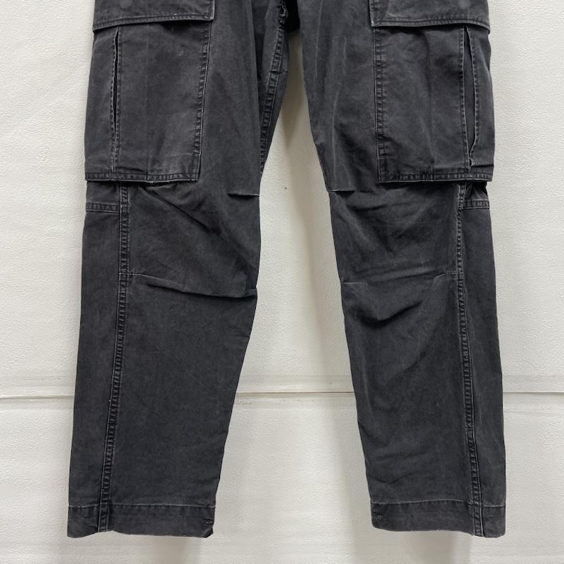 ダブルアールエル RRL パンツ ワークパンツ、ペインターパンツ ラルフローレン キャンバス サープラス カーゴパンツ ジップフライ W29 L30 29インチ 無地 黒 / ブラック / black メンズ USED 古着 中古 50150960
