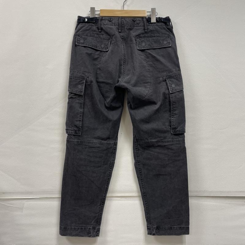 ダブルアールエル RRL パンツ ワークパンツ、ペインターパンツ ラルフローレン キャンバス サープラス カーゴパンツ ジップフライ W29 L30 29インチ 無地 黒 / ブラック / black メンズ USED 古着 中古 50150960