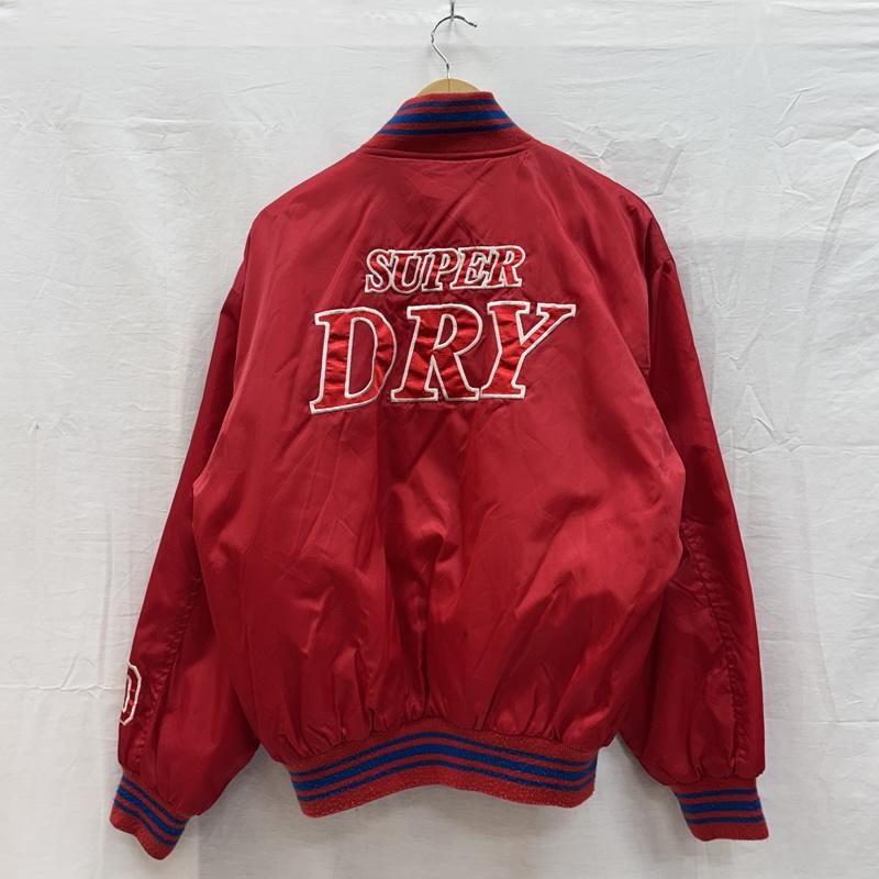 古着 USED ジャケット、上着 ジャンパー、ブルゾン SUPER DRY スーパードライ ロゴ ナンバリング 刺繍 ナイロン スタジャン バーシティ ジャケット - 赤 / レッド / red メンズ USED 古着 中古 50150969