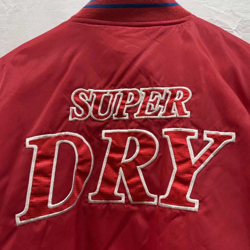 古着 USED ジャケット、上着 ジャンパー、ブルゾン SUPER DRY スーパードライ ロゴ ナンバリング 刺繍 ナイロン スタジャン バーシティ ジャケット - 赤 / レッド / red メンズ USED 古着 中古 50150969