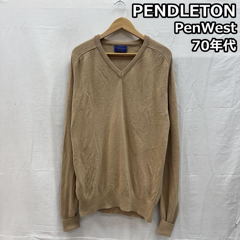ペンドルトン PENDLETON ニット、セーター 長袖 Pen West 70年代 ビンテージ アクリル ニット セーター ラグランスリーブ 70s VINTAGE XL メンズ USED 古着 中古 50150970