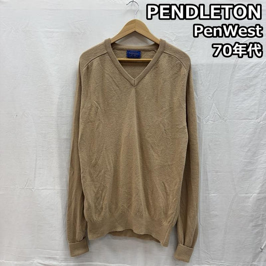 ペンドルトン PENDLETON ニット、セーター 長袖 Pen West 70年代 ビンテージ アクリル ニット セーター ラグランスリーブ 70s VINTAGE XL メンズ USED 古着 中古 50150970