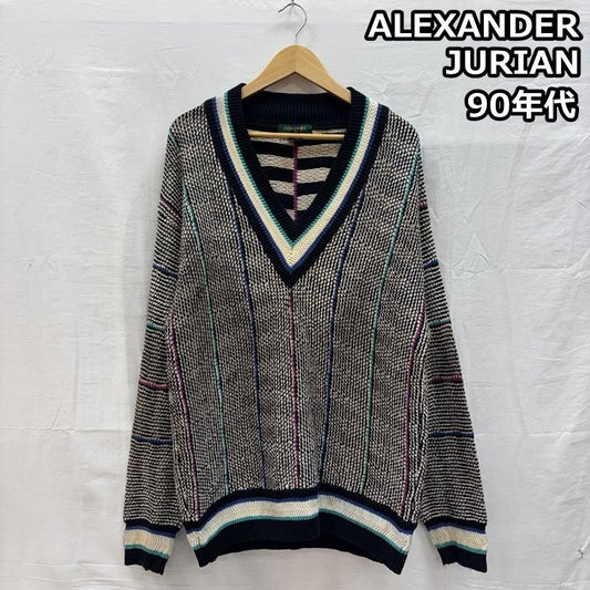 古着 USED ニット、セーター 長袖 ALEXANDER JURIAN アレキサンダージュリアン 90年代 ビンテージ コットン リネン ニット セーター L メンズ USED 古着 中古 50150971