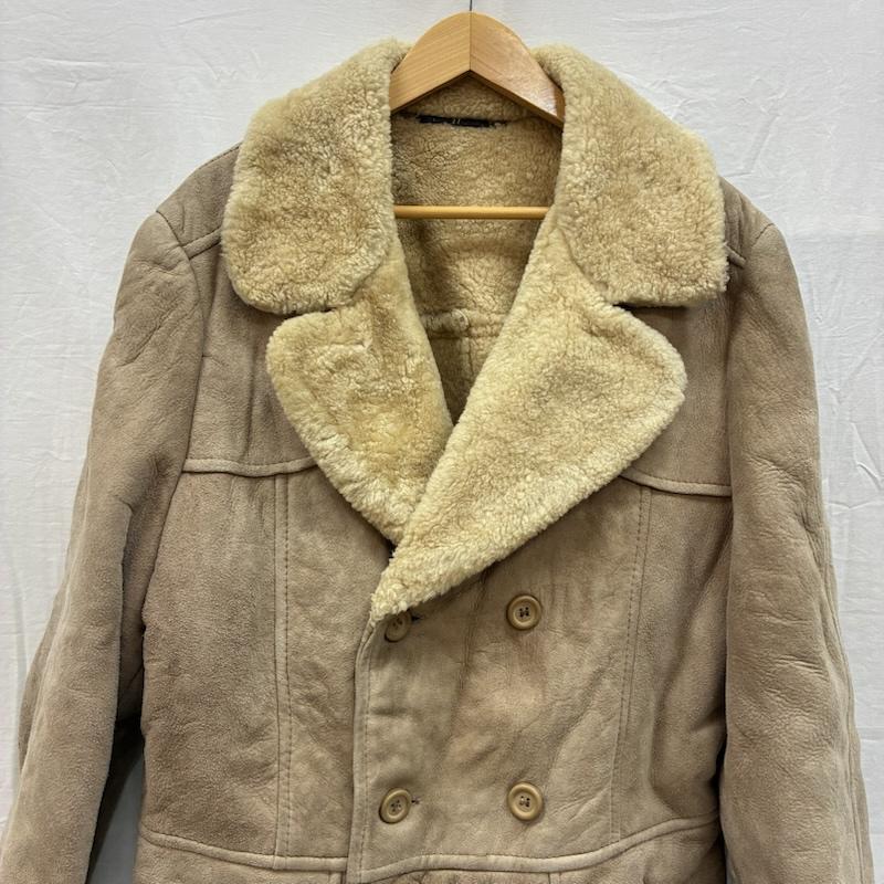 ヴィンテージ VINTAGE コート コート一般 ダブル ムートン ボア シープスキン レザー コート - メンズ USED 古着 中古 50151008