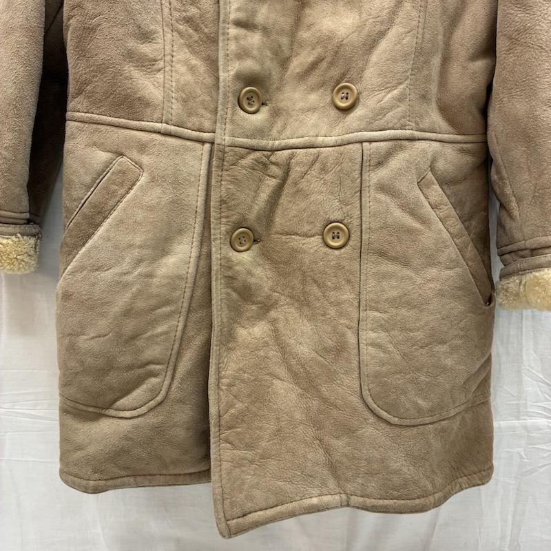 ヴィンテージ VINTAGE コート コート一般 ダブル ムートン ボア シープスキン レザー コート - メンズ USED 古着 中古 50151008