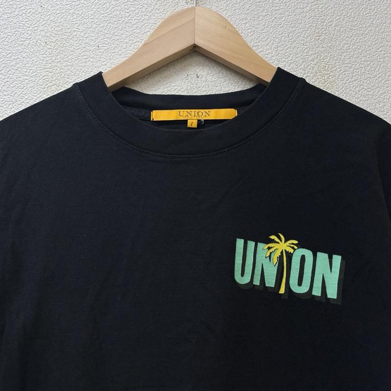 ユニオン UNION Tシャツ 半袖 WHA GWAAN ロゴ プリント クルーネック 半袖 Tシャツ USA製 1 黒 / ブラック / black メンズ USED 古着 中古 50151017