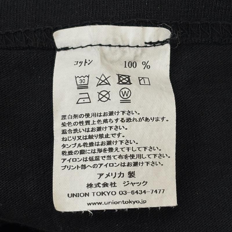 ユニオン UNION Tシャツ 半袖 WHA GWAAN ロゴ プリント クルーネック 半袖 Tシャツ USA製 1 黒 / ブラック / black メンズ USED 古着 中古 50151017