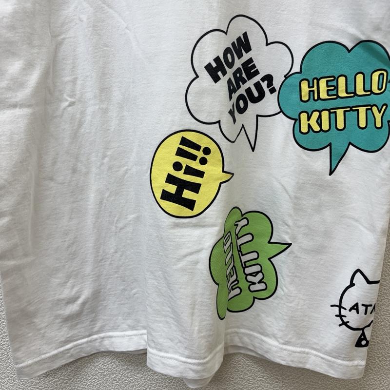 アトモス atmos Tシャツ 半袖 Hallo Kitty ハローキティ コラボ ロゴ プリント クルーネック 半袖 Tシャツ L 白 / ホワイト / white メンズ USED 古着 中古 50151029