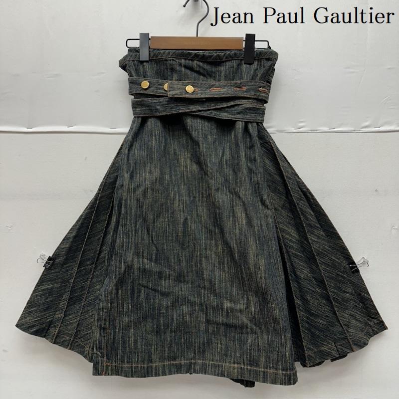 ジャンポールゴルチエ Jean Paul Gaultier スカート ひざ丈スカート 90s archive プリーツ デニム ラップ スカート 570-5.CSK.PJ M インディゴ / インディゴ / Indigo レディース USED 古着 中古 50151062