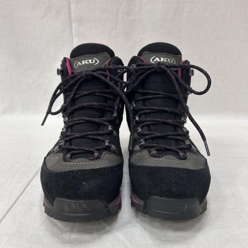 古着 USED アウトドアシューズ アウトドアシューズ AKU アク トレッキングシューズ ALBA TREK ISG GTX WS アルバトレック 978Isg BLACK magenta 23.5cm 無地 X ロゴ、文字 黒 / ブラック / black X 桃 / ピンク / pink レディース USED 古着 中古 50151065