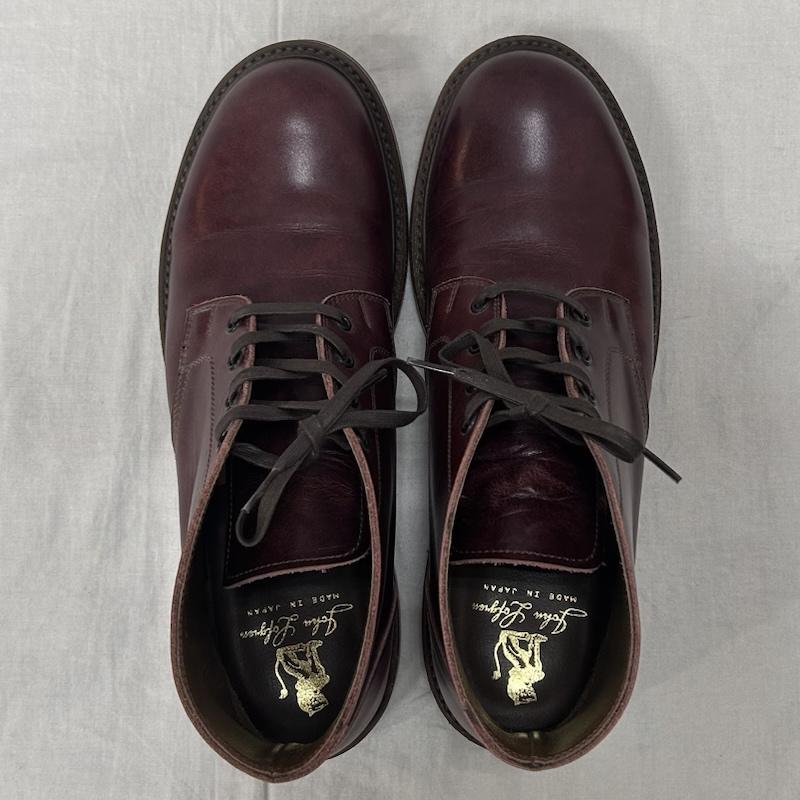 レザー レザー 革靴 革靴 john lofgren ジョン ロフグレン THE STEADFAST CHUKKA BOOTS チャッカブーツ CALFSKIN BURGUNDY VIBRAMソール US：9.5 無地 えんじ / ワインレッド / dark red X 茶 / ブラウン / brown メンズ USED 古着 中古 50151066