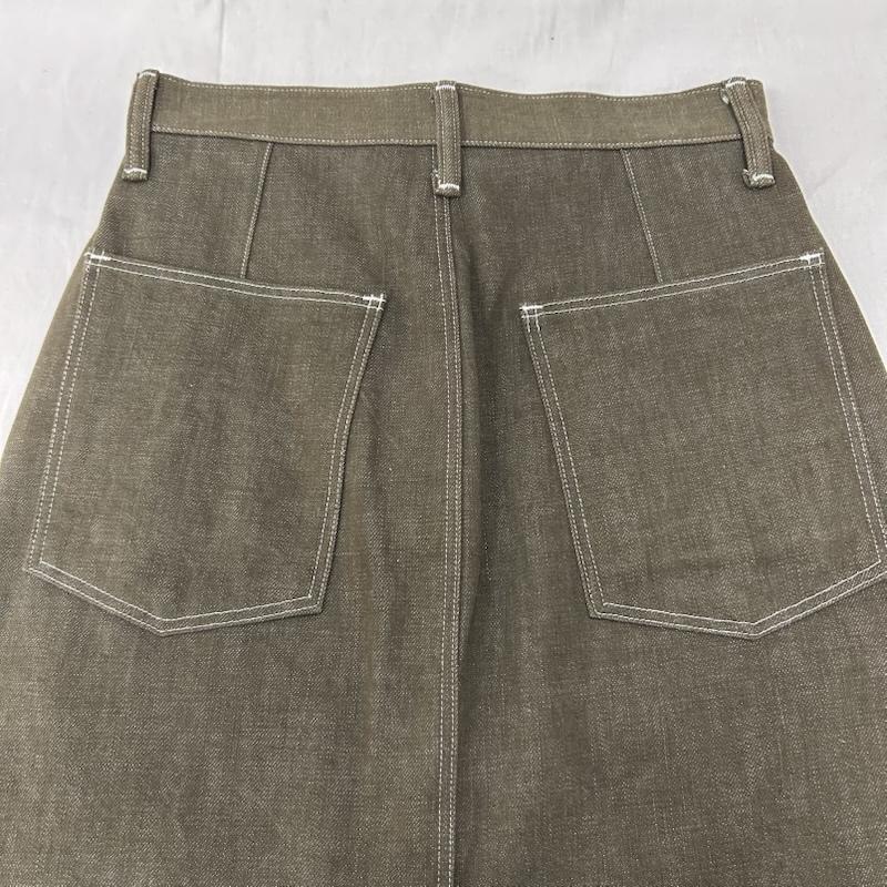 アダムエロペ ADAM ET ROPE  スカート ロングスカート BIGJOHN×ADAM ET ROPE HIGH-SLIT MAXI SKIRT オリーブグリーン S S 無地 カーキオリーブ / カーキオリーブ / レディース USED 古着 中古 50151074