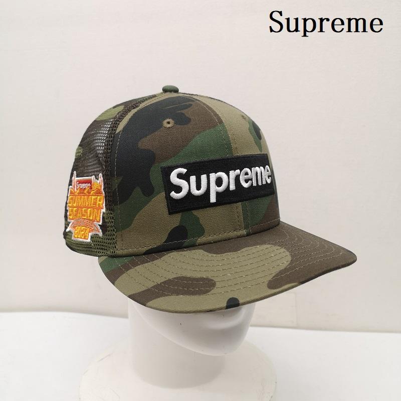 シュプリーム Supreme 帽子 キャップ 24SS Box Logo Mesh Back New Era Woodland Camo メッシュ キャップ 7 5/8 - カモフラージュ柄・迷彩 カーキオリーブ / カーキオリーブ / メンズ USED 古着 中古 50151087