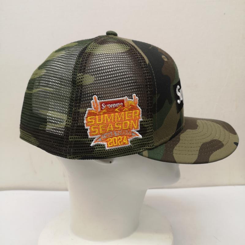 シュプリーム Supreme 帽子 キャップ 24SS Box Logo Mesh Back New Era Woodland Camo メッシュ キャップ 7 5/8 - カモフラージュ柄・迷彩 カーキオリーブ / カーキオリーブ / メンズ USED 古着 中古 50151087
