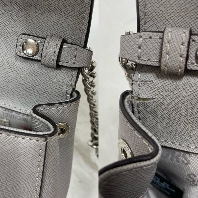 マイケルコース MICHAEL KORS ショルダーバッグ ショルダーバッグ カットアウト デザイン ショルダー バッグ チェーン レザー ロゴ スタッズ - 灰 / グレー / gray レディース USED 古着 中古 50151107
