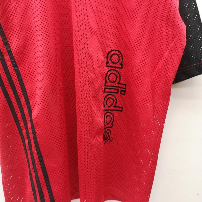 アディダス adidas Tシャツ 半袖 90s メッシュ ゲーム シャツ 黒 / ブラック / black X 赤 / レッド / red メンズ USED 古着 中古 50151115
