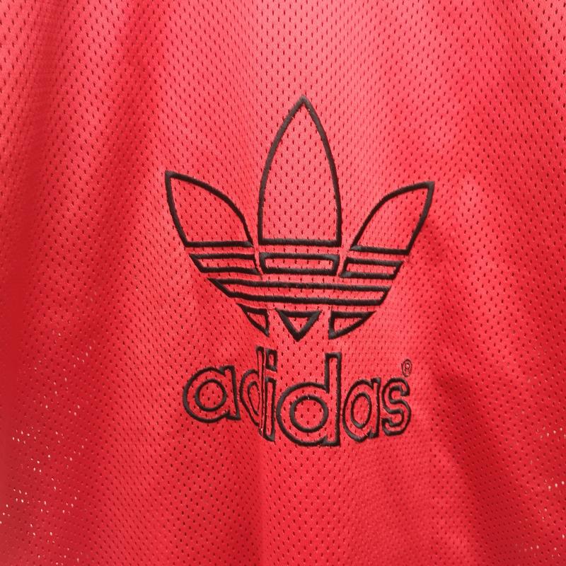 アディダス adidas Tシャツ 半袖 90s メッシュ ゲーム シャツ 黒 / ブラック / black X 赤 / レッド / red メンズ USED 古着 中古 50151115