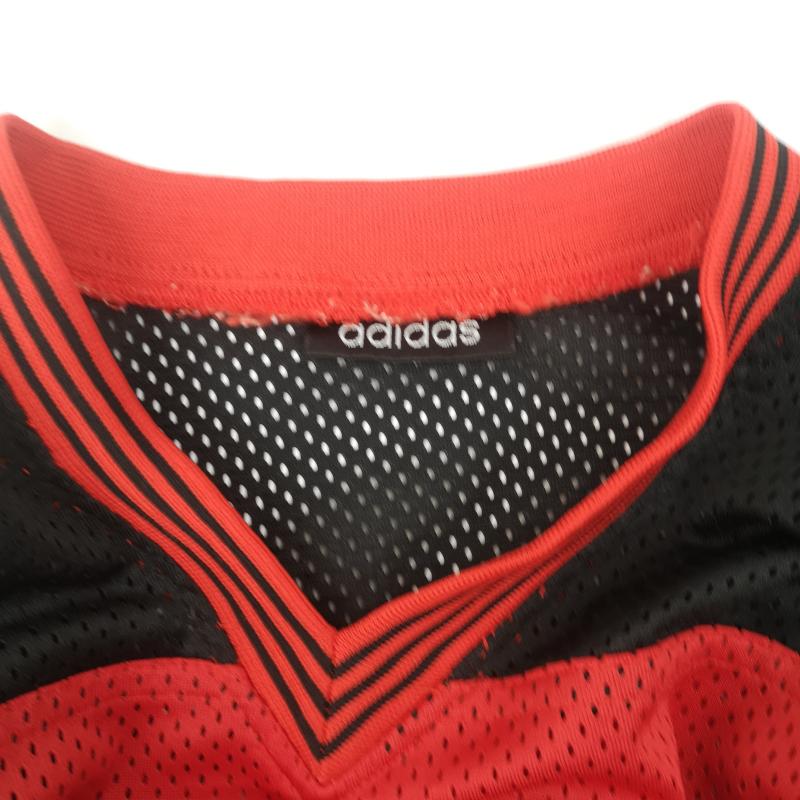 アディダス adidas Tシャツ 半袖 90s メッシュ ゲーム シャツ 黒 / ブラック / black X 赤 / レッド / red メンズ USED 古着 中古 50151115