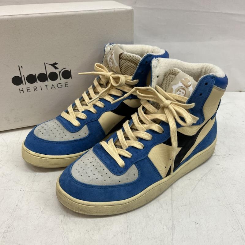 ディアドラ ヘリテージ diadora HERITAGE スニーカー スニーカー イタリア製 レザー ハイカットスニーカー Mi Basket 26.0cm 青 / ブルー / blue メンズ USED 古着 中古 50151162