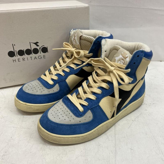 ディアドラ ヘリテージ diadora HERITAGE スニーカー スニーカー イタリア製 レザー ハイカットスニーカー Mi Basket 26.0cm 青 / ブルー / blue メンズ USED 古着 中古 50151162