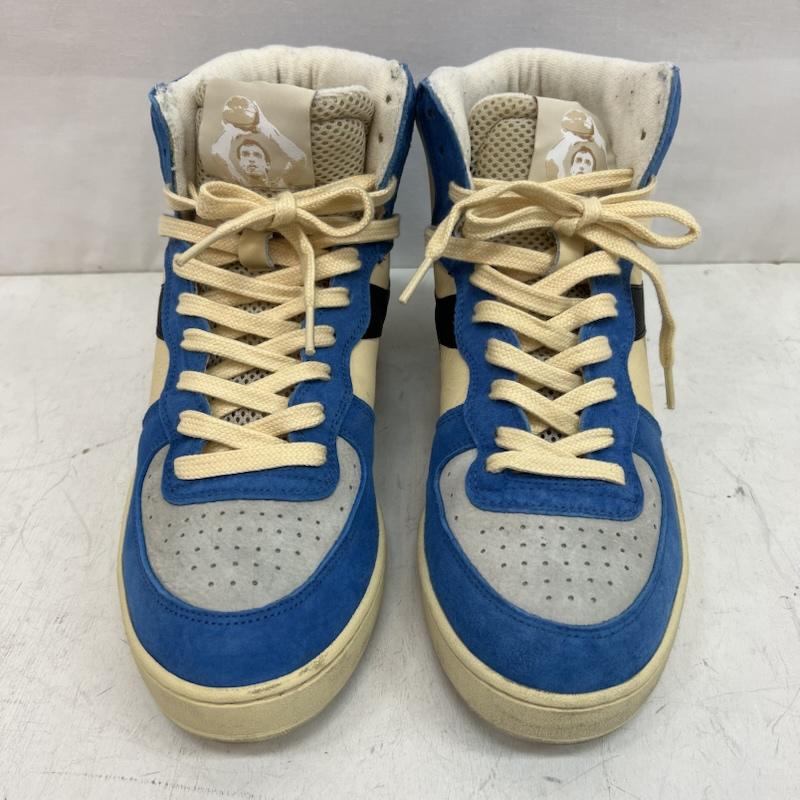 ディアドラ ヘリテージ diadora HERITAGE スニーカー スニーカー イタリア製 レザー ハイカットスニーカー Mi Basket 26.0cm 青 / ブルー / blue メンズ USED 古着 中古 50151162
