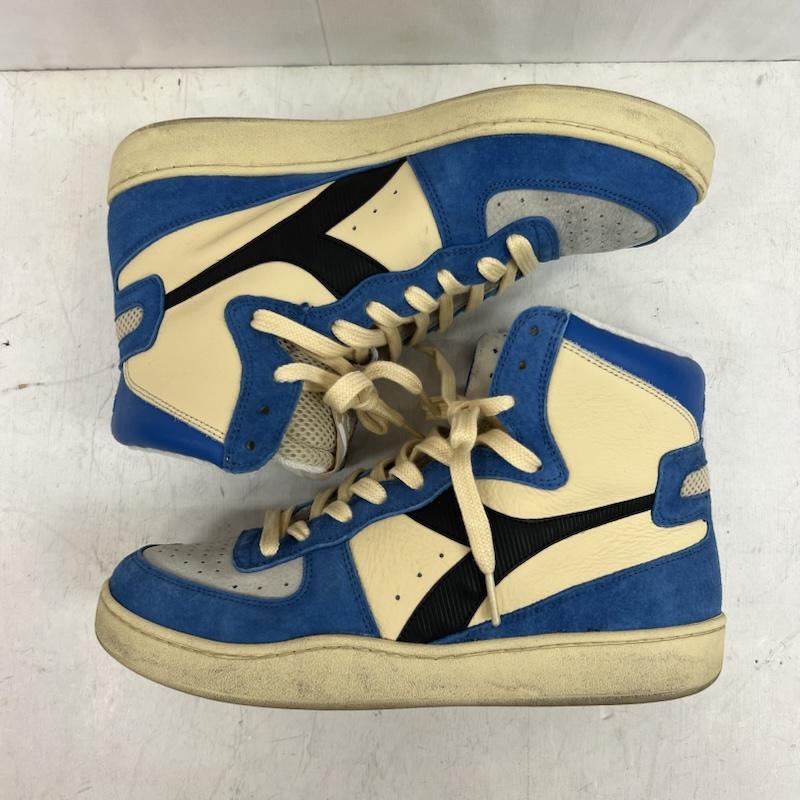 ディアドラ ヘリテージ diadora HERITAGE スニーカー スニーカー イタリア製 レザー ハイカットスニーカー Mi Basket 26.0cm 青 / ブルー / blue メンズ USED 古着 中古 50151162