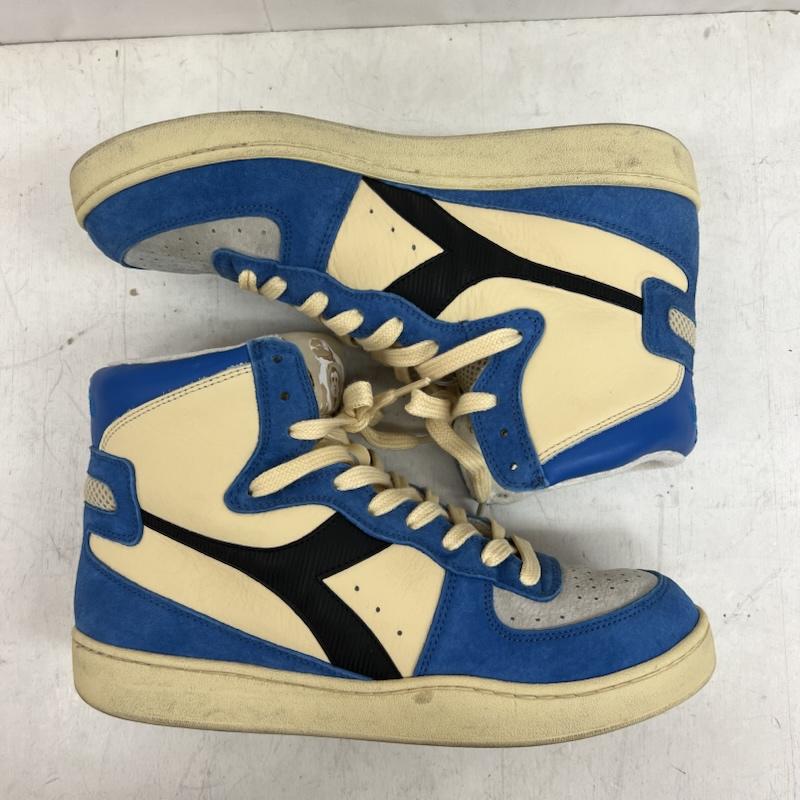 ディアドラ ヘリテージ diadora HERITAGE スニーカー スニーカー イタリア製 レザー ハイカットスニーカー Mi Basket 26.0cm 青 / ブルー / blue メンズ USED 古着 中古 50151162