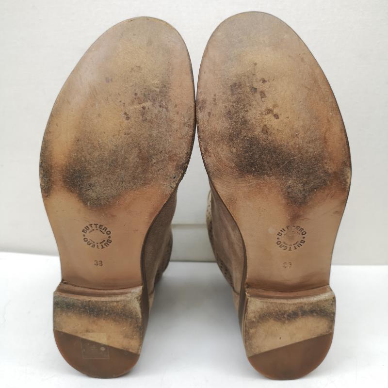 ブッテロ BUTTERO ブーツ 一般 パンチング スエード ブーツ 38 24.0cm ベージュ / ベージュ / beige レディース USED 古着 中古 50151168