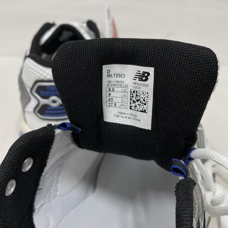 ニューバランス New Balance スニーカー スニーカー ML725CI ローカット スニーカー レースアップ メッシュ ロゴ 27.5cm ロゴ、文字 白 / ホワイト / white X 青 / ブルー / blue X 黒 / ブラック / black メンズ USED 古着 中古 50151185