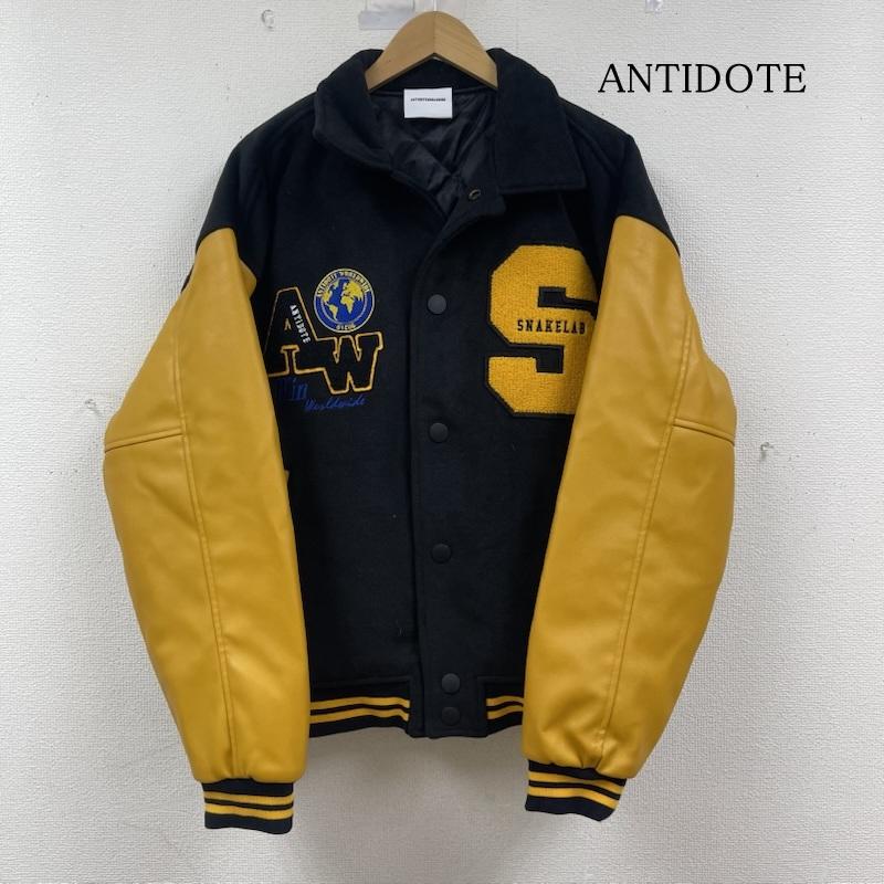古着 USED ジャケット、上着 ライダース ANTIDOTE アンチドート レザースリーブ ウール スタジャン M 黒 / ブラック / black メンズ USED 古着 中古 50151190