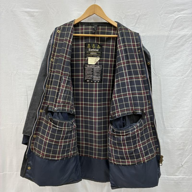 バーブァー Barbour ジャケット、上着 ジャンパー、ブルゾン 80s 3ワラント 88年製 A205 BORDER JACKET ワックス オイルドジャケット 36 チャコールグレー / チャコールグレー / メンズ USED 古着 中古 50151227