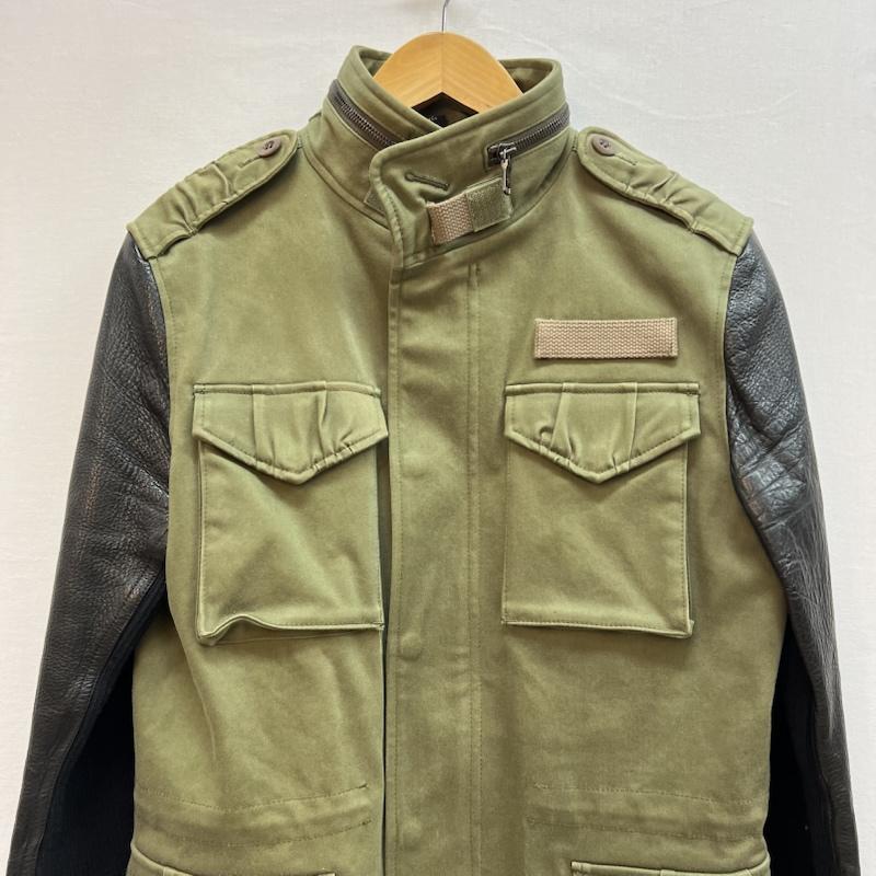 ダヴルジェイケイ wjk ジャケット、上着 ジャンパー、ブルゾン M-65 ミリタリー フィールド ジャケット レザー 切替 ダブルジップ M カーキオリーブ / カーキオリーブ / メンズ USED 古着 中古 50151248