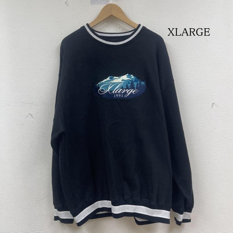 エクストララージ XLARGE トレーナー 長袖 22AW マウンテン ロゴ クルー ネック スウェット コットン スウェット 101224012025 XL 黒 / ブラック / black メンズ USED 古着 中古 50151259