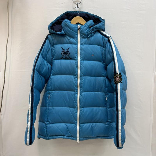 トミーヒルフィガー TOMMY HILFIGER ジャケット、上着 ダウンジャケット フード 袖 取り外し可能 ダウンジャケット XL 水色 / ライトブルー / メンズ USED 古着 中古 50151271