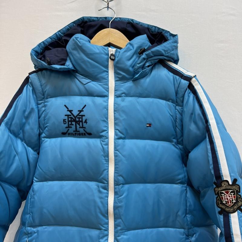 トミーヒルフィガー TOMMY HILFIGER ジャケット、上着 ダウンジャケット フード 袖 取り外し可能 ダウンジャケット XL 水色 / ライトブルー / メンズ USED 古着 中古 50151271