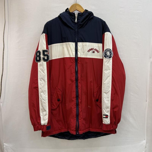 トミー ジーンズ TOMMY JEANS ジャケット、上着 ジャンパー、ブルゾン 90s 00s ナイロン パデッドジャケット L 赤 / レッド / red X 紺 / ネイビー / navy X 白 / ホワイト / white メンズ USED 古着 中古 50151273