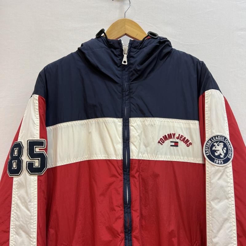 トミー ジーンズ TOMMY JEANS ジャケット、上着 ジャンパー、ブルゾン 90s 00s ナイロン パデッドジャケット L 赤 / レッド / red X 紺 / ネイビー / navy X 白 / ホワイト / white メンズ USED 古着 中古 50151273