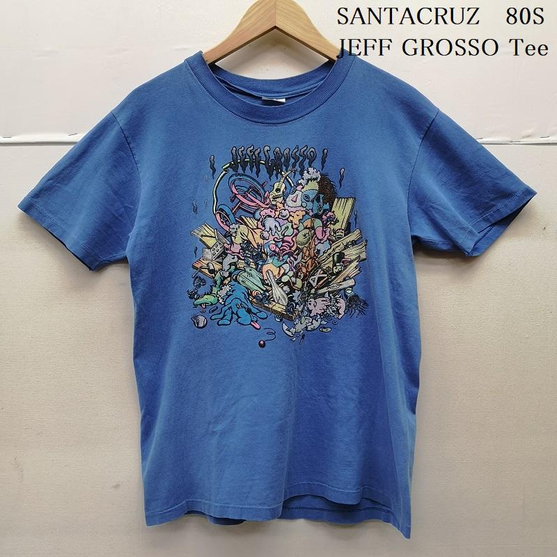 サンタクルーズ SANTA CRUZ Tシャツ 半袖 80s JEFF GROSSO Tee STEDMAN USA製 フロント プリント M 青 / ブルー / blue メンズ USED 古着 中古 50151282