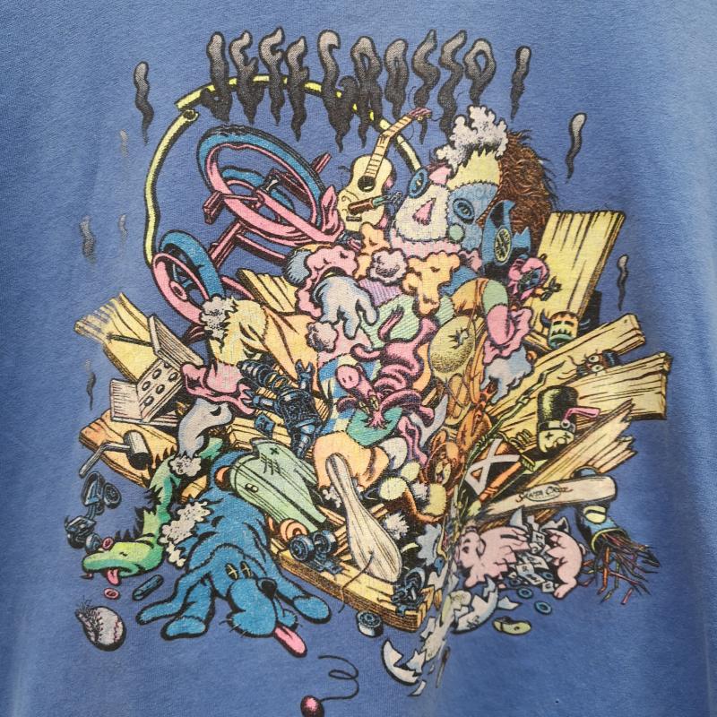 サンタクルーズ SANTA CRUZ Tシャツ 半袖 80s JEFF GROSSO Tee STEDMAN USA製 フロント プリント M 青 / ブルー / blue メンズ USED 古着 中古 50151282