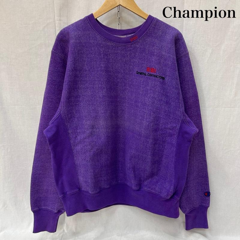 チャンピオン Champion トレーナー 長袖 00s エルサルバドル製 PREMIUMREVERSEWEAVE プレミアムリバースウィーブ スウェット パープル Mサイズ M ロゴ、文字 X 刺繍 紫 / パープル / purple メンズ USED 古着 中古 50151294